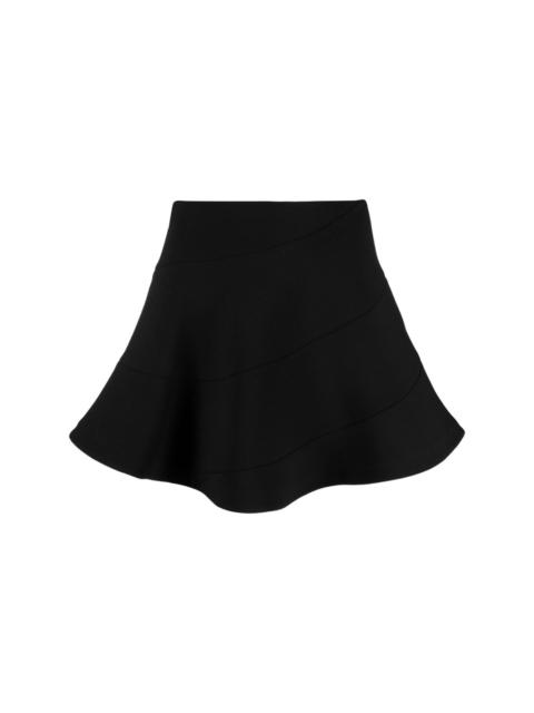 seam-detail flared miniskirt