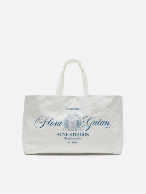 Acne Studios Leather tote with logo - White