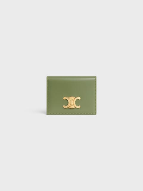 CELINE BI-FOLD CARD HOLDER TRIOMPHE IN Shiny calfskin