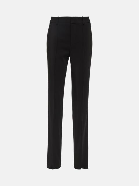 Low-rise gabardine straight pants