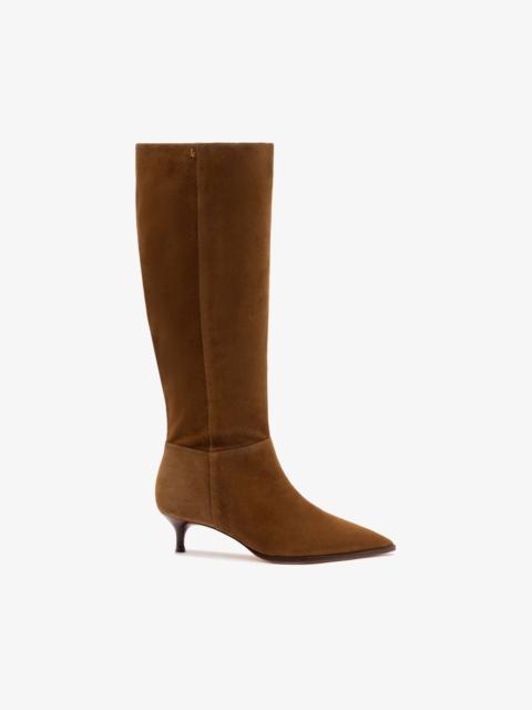 Larroudé Kate Kitten Boot In Russet Suede