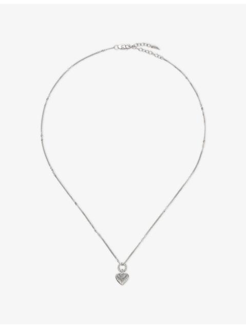 MISSOMA Mini Ridge Heart Charm Silver Plated Sterling-Silver Pendant Necklace