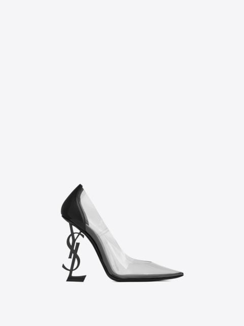 opyum pumps in tpu and patent leather with black heel
