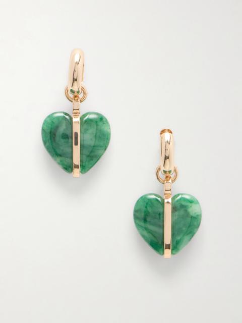 ROXANNE ASSOULIN The Stone Mini Heart Gold-tone And Agate Earrings