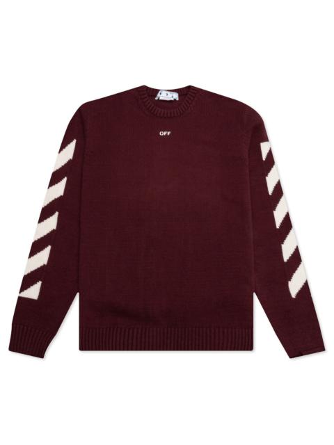 OFF-WHITE C/O VIRGIL ABLOH DIAG ARROW KNIT CREWNECK - BAROLO WHITE