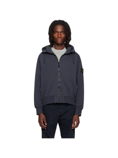 Stone Island Navy 6100009 Organic Cotton Fleece Hoodie