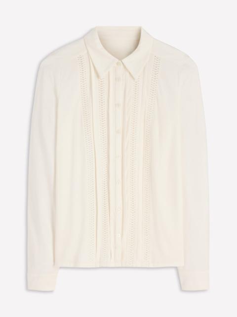 BODEN Trim Detail Jersey Shirt-Ivory