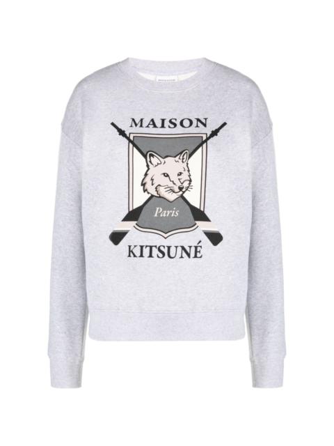 Maison Kitsuné fox-motif mélange cotton sweatshirt