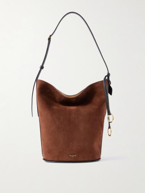 Alaïa Leather-trimmed Suede Tote