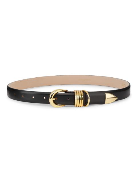 DÉHANCHE Women's Hollyhock Leather D-Ring Belt - Black Gold