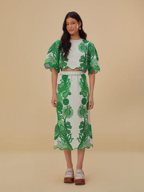 Green Color Festival Euroflax™ Midi Skirt
