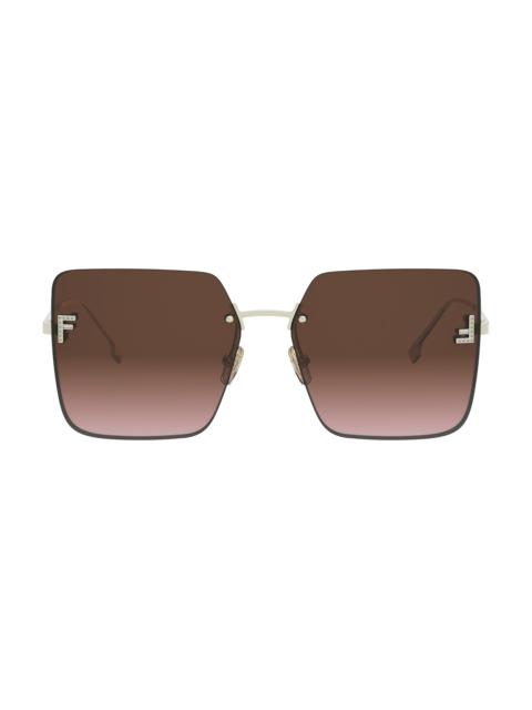 FENDI Women's Fendi First Crystal 59MM Oversized Sunglasses - Gold And Gradient Bordeaux
