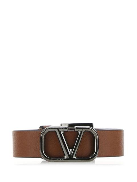 Valentino Brown leather VLogo bracelet