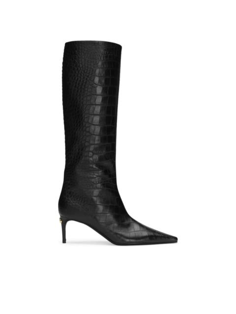 Dolce & Gabbana crocodile-embossed leather boots