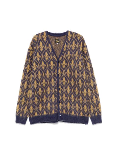 patterned-jacquard cardigan