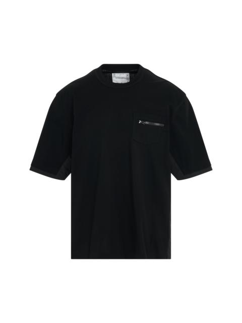 sacai Layered Cotton Jersey T-Shirt in Black