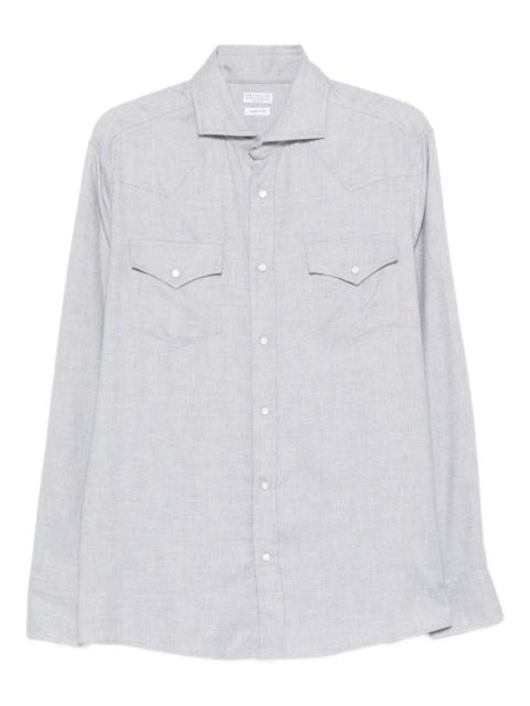 Brunello Cucinelli double-pocket long-sleeve shirt