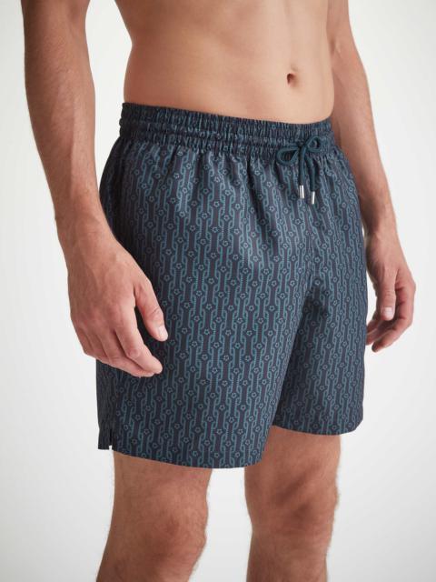 Derek Rose Men's Swim Shorts Navy Rope Print