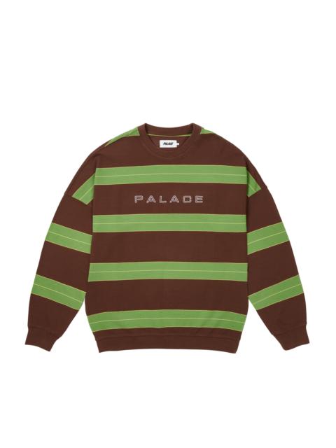 PALACE RELAX STRIPE CREW CAKED BROWN