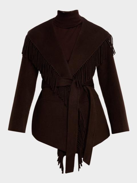 SIMKHAI Rowen Fringe Wool Jacket
