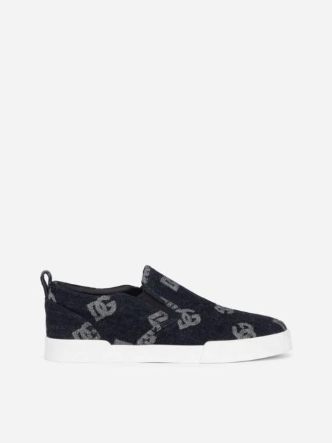 Dolce & Gabbana Portofino slip-on sneakers with denim logo