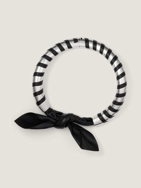 Givenchy CHAIN BOW TORQUE NECKLACE IN METAL AND LEATHER
