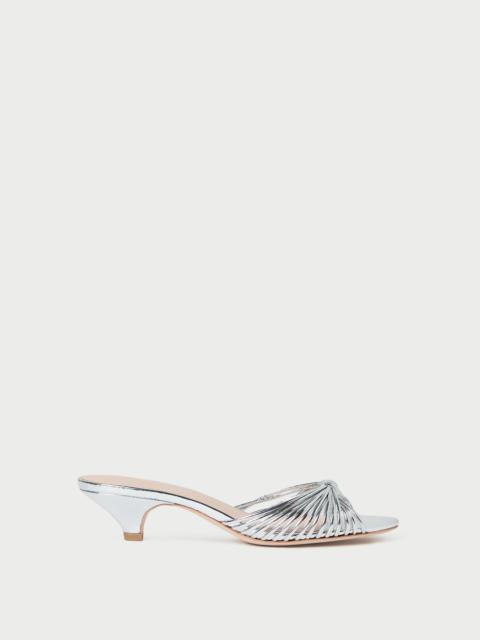 LOEFFLER RANDALL Dixie Silver Leather Kitten Heel