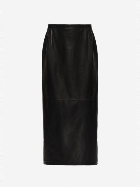 MAGDA BUTRYM Straight leather skirt in black