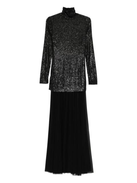 NORMA KAMALI sequin-embellished roll-neck gown