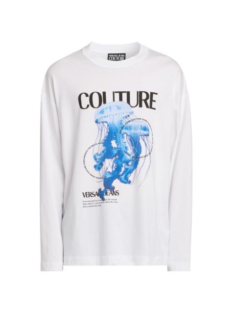 VERSACE JEANS COUTURE Men's Jellyfish Long-Sleeve T-Shirt - White