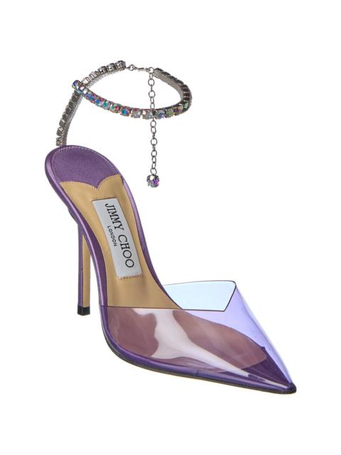 Jimmy Choo Saeda 100 Plexi & Leather Pump