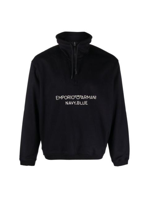 logo-embroidered wool-cashmere blend sweatshirt