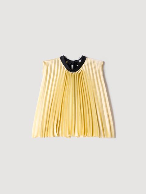 Sandro PLEATED TIE-BACK TOP