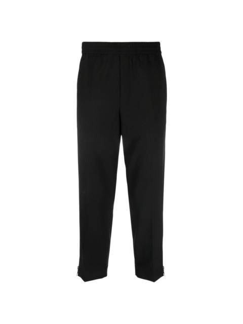 elasticated-waistband tapered trousers