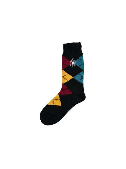 PALACE PALACE BEAMS PLUS ARGYLE SOCKS JET BLACK