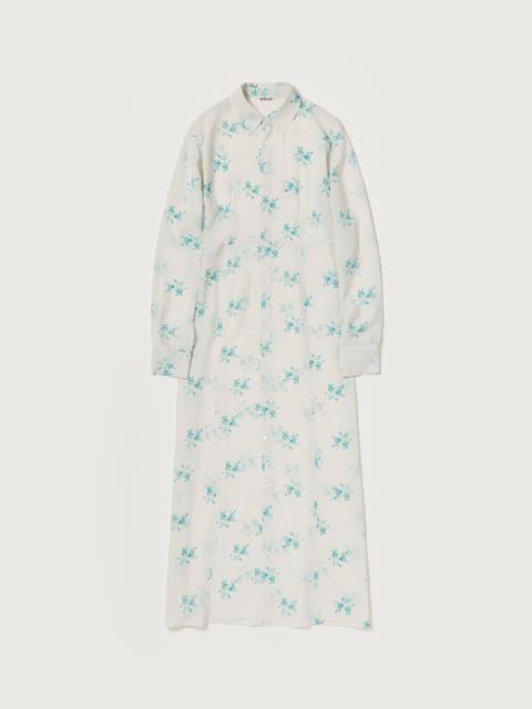 AURALEE PRINTED AIRY SILK GEORGETTE DRESS