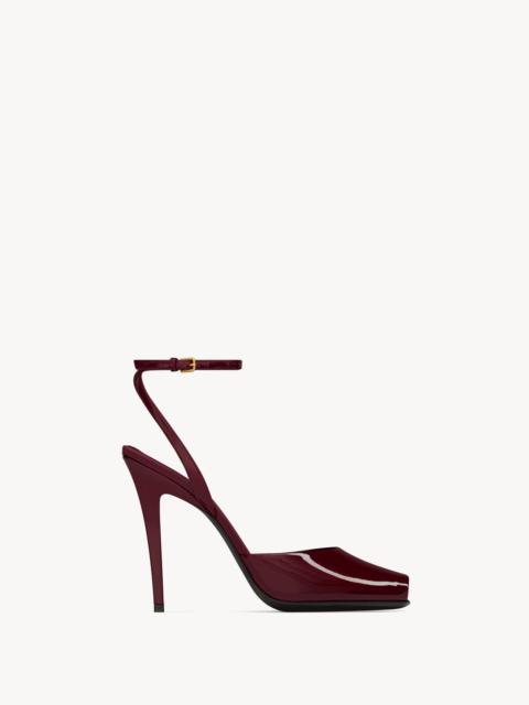 SAINT LAURENT LA SCANDALE SANDALS IN PATENT LEATHER
