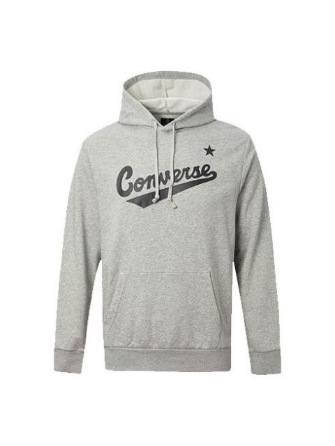 Converse Men's Converse Alphabet Logo Printing hooded Drawstring Gray 10017675-035