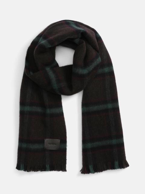 Vince Brushed Holme Plaid Wool Scarf