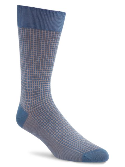 Canali Microcheck Cotton Dress Socks