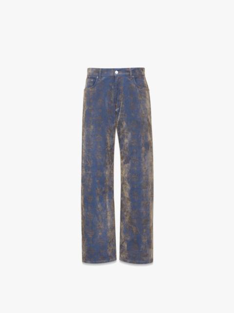 MCM Monogram Jacquard Jeans in Velvet Denim