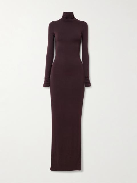 ÉTERNE Stretch-modal Jersey Turtleneck Maxi Dress