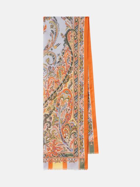 Etro Floral wool and silk scarf