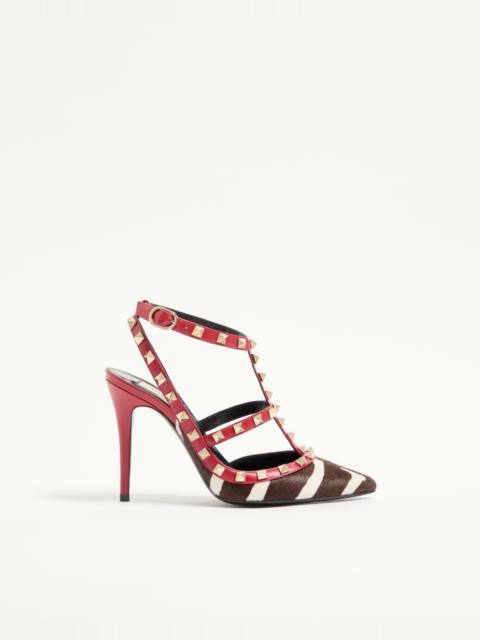 ROCKSTUD PUMPS IN PONY-EFFECT CALFSKIN 100MM