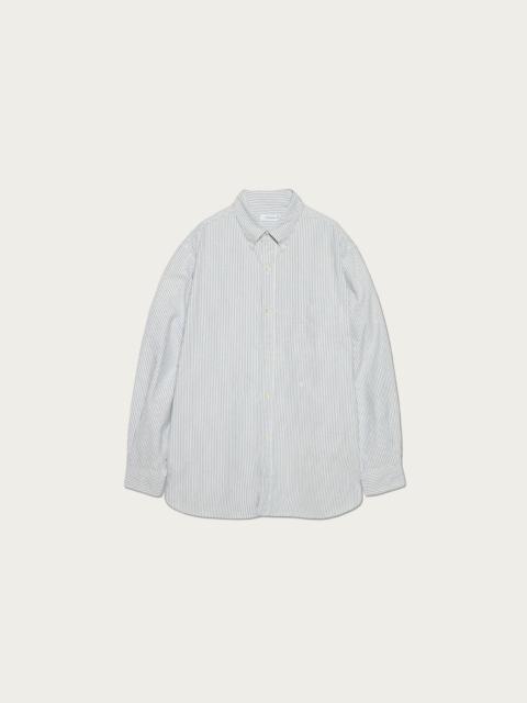 Nanamica BUTTON DOWN STRIPE WIND SHIRT - NAVY