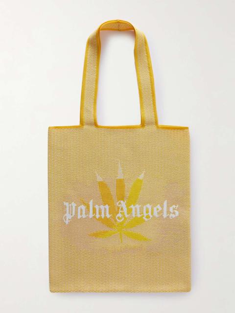 Palm Angels Logo-Print Raffia Tote Bag