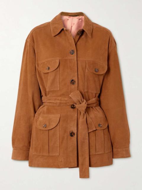 BLAZÉ MILANO Viva belted suede jacket Tan