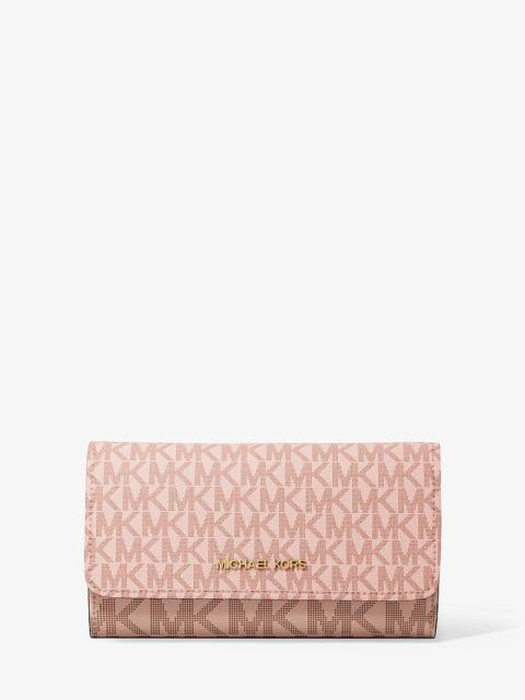 MICHAEL KORS Jet Set Large Signature Logo Tri-Fold Wallet