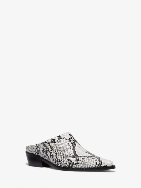 MICHAEL KORS Nash Snake Embossed Leather Mule