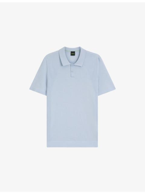 BOSS Brand-Print Regular-Fit Cotton-Blend Polo Shirt